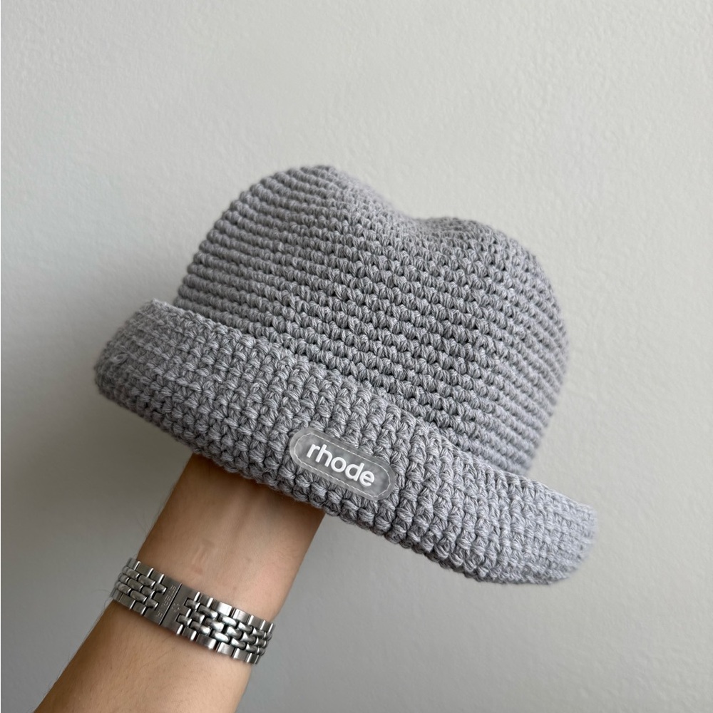 RHODE Light Gray Knit Bucket Hat